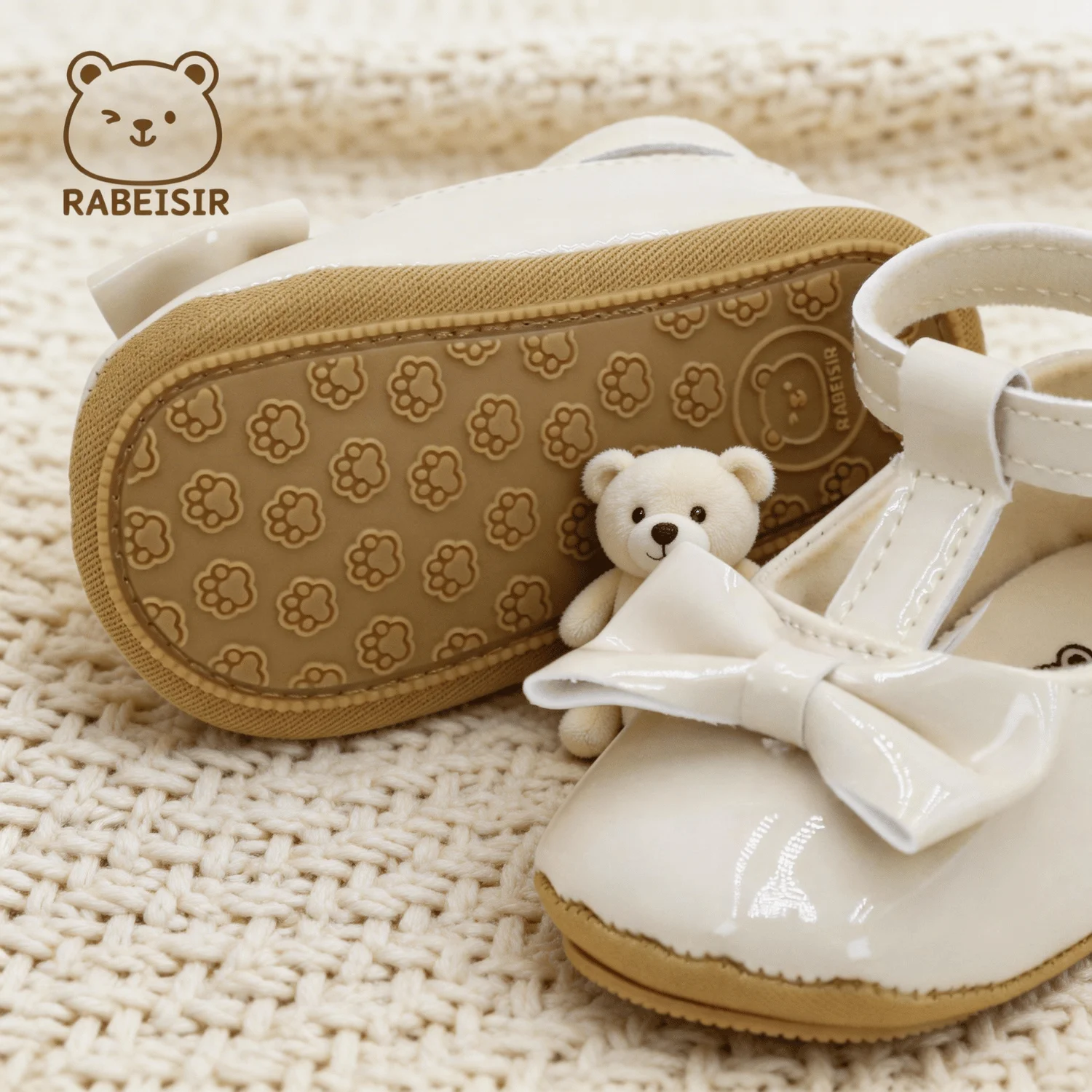 Elegante Mary Jane Schuhe für Babymädchen aus Lackleder mit großer Schleife, T-Riemen-Design, Schnallenriemen und weicher Sohle – ideal als erste Schuhe für Kleinkinder. – Detail 8