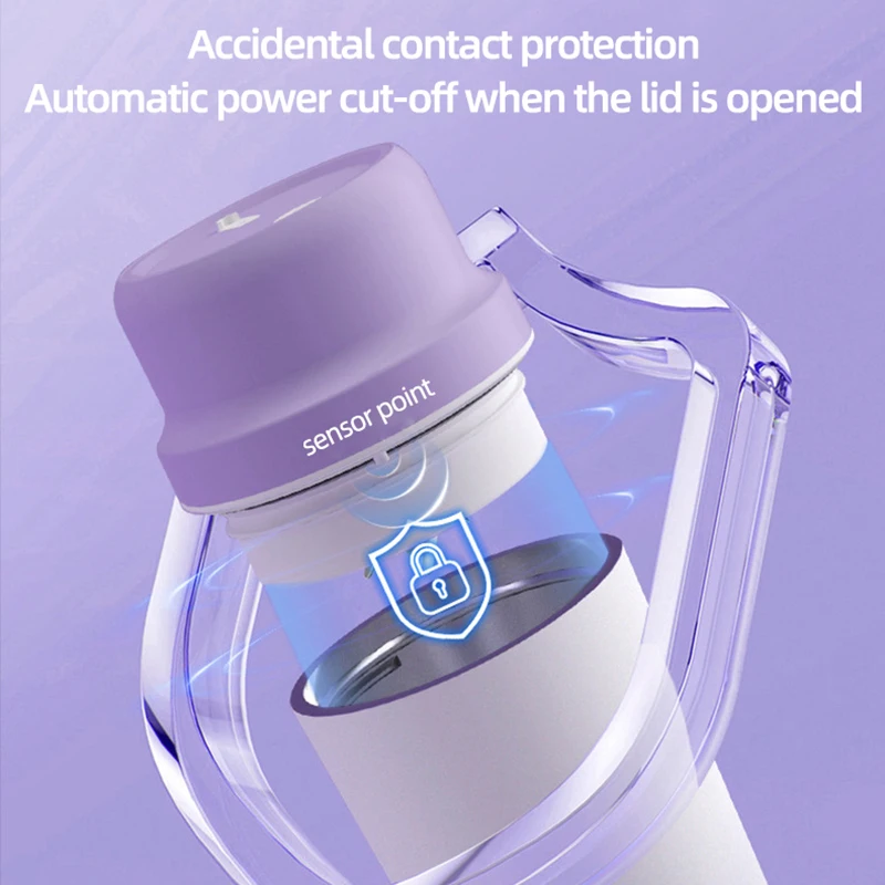 650ML Portable Juicer Fresh Fruit Mixer 20 Blades USB Rechargeable Multifunctional Juicer Ice Crusher Smoothie Blender For Home