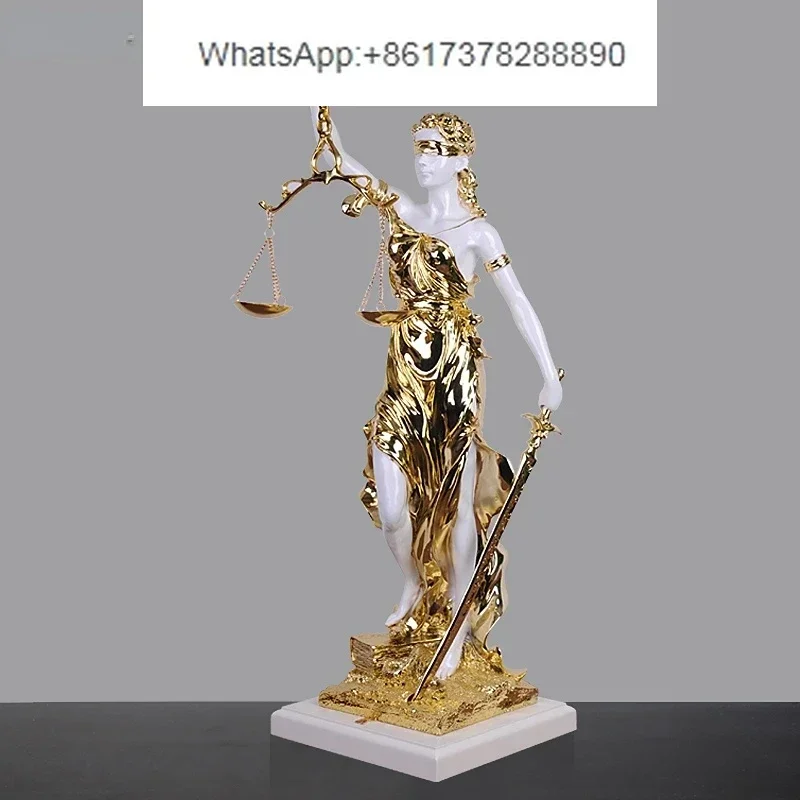 Goddess of Justice and Justice Sculpture Fairness Justice Statue Lawyer's Office Legal Scale Decoration Living Room Decoration