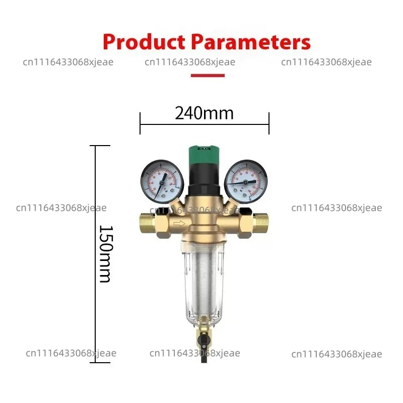Commercial Pre Water Filter Full Copper High Flow Pressure Stabilizing Anti Scale For Whole House Water Purification System