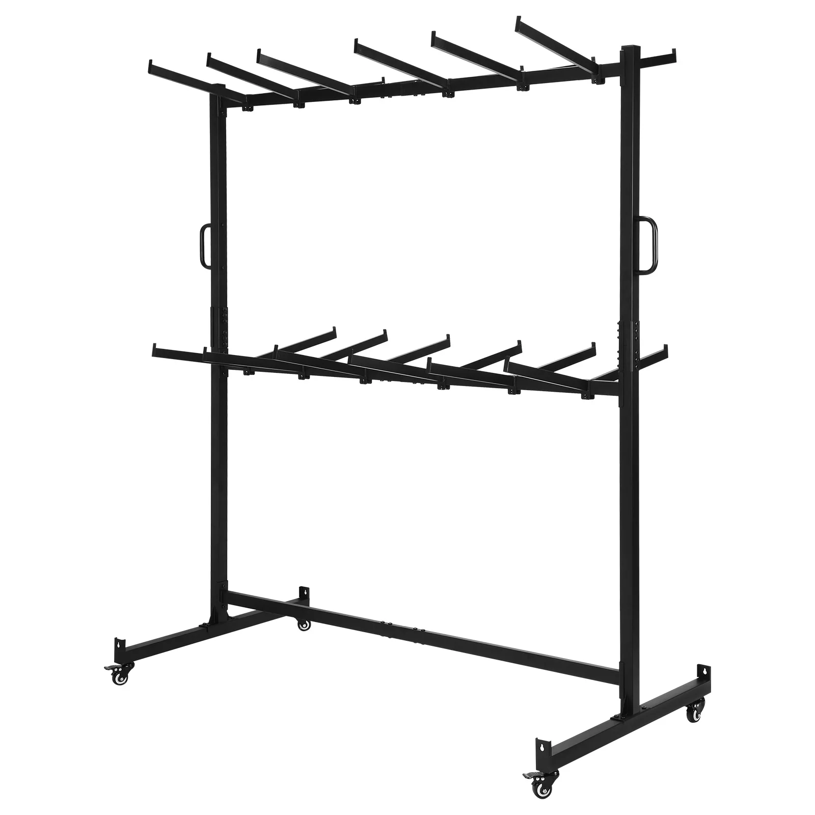 رف كرسي قابل للطي مع قفل عجلات مطاطية عربة كرسي قابلة للطي شديدة التحمل عربة رف كرسي قابلة للطي لـ 84 كرسيًا أو 12 طاولة