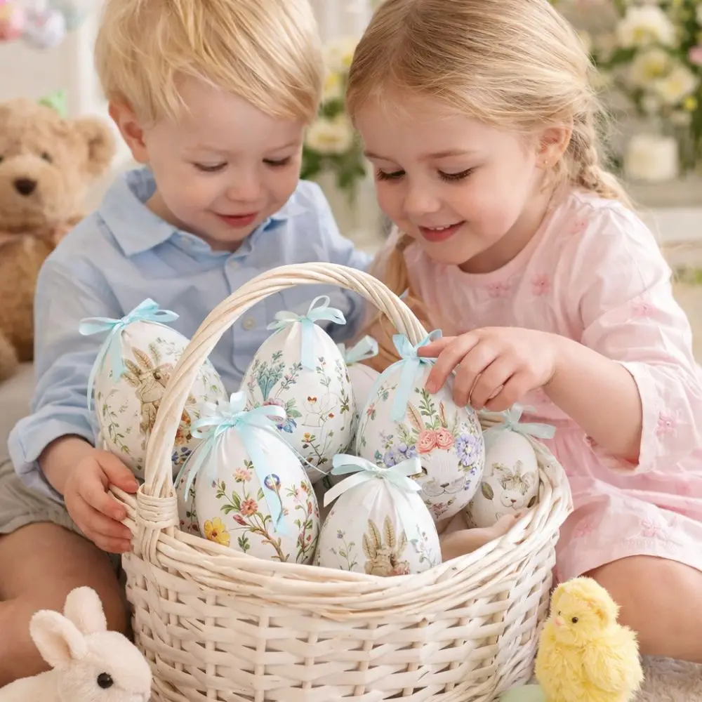 

Foam Easter Eggs Pendant Cartoon Artificial Easter Simulation Egg Decorative DIY Craft Egg Hanging Ornament Party Favor