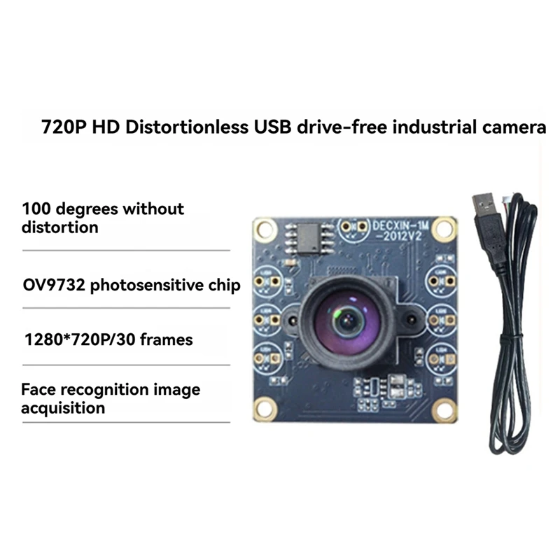 Модуль камеры FFYY-100 градусов 1MP OV9732 1280X720 USB Бесплатный драйвер Ручная фокусировка с 2-метровым кабелем для Winxp/7/8/10