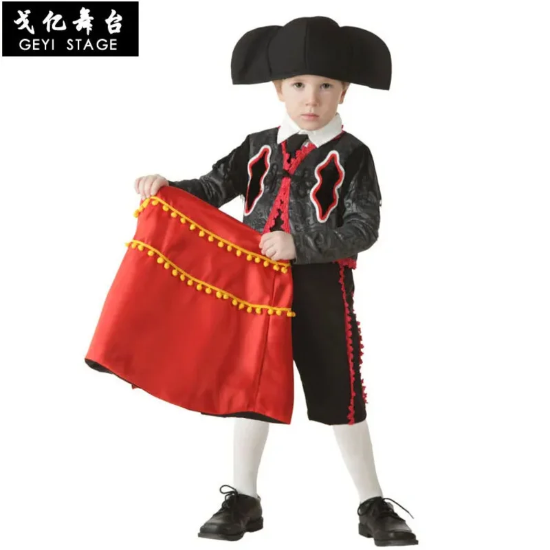 Disfraz de torero español COS, disfraz de Halloween para el Día de los niños, puesta en escena, traje de torero rojo para padres e hijos