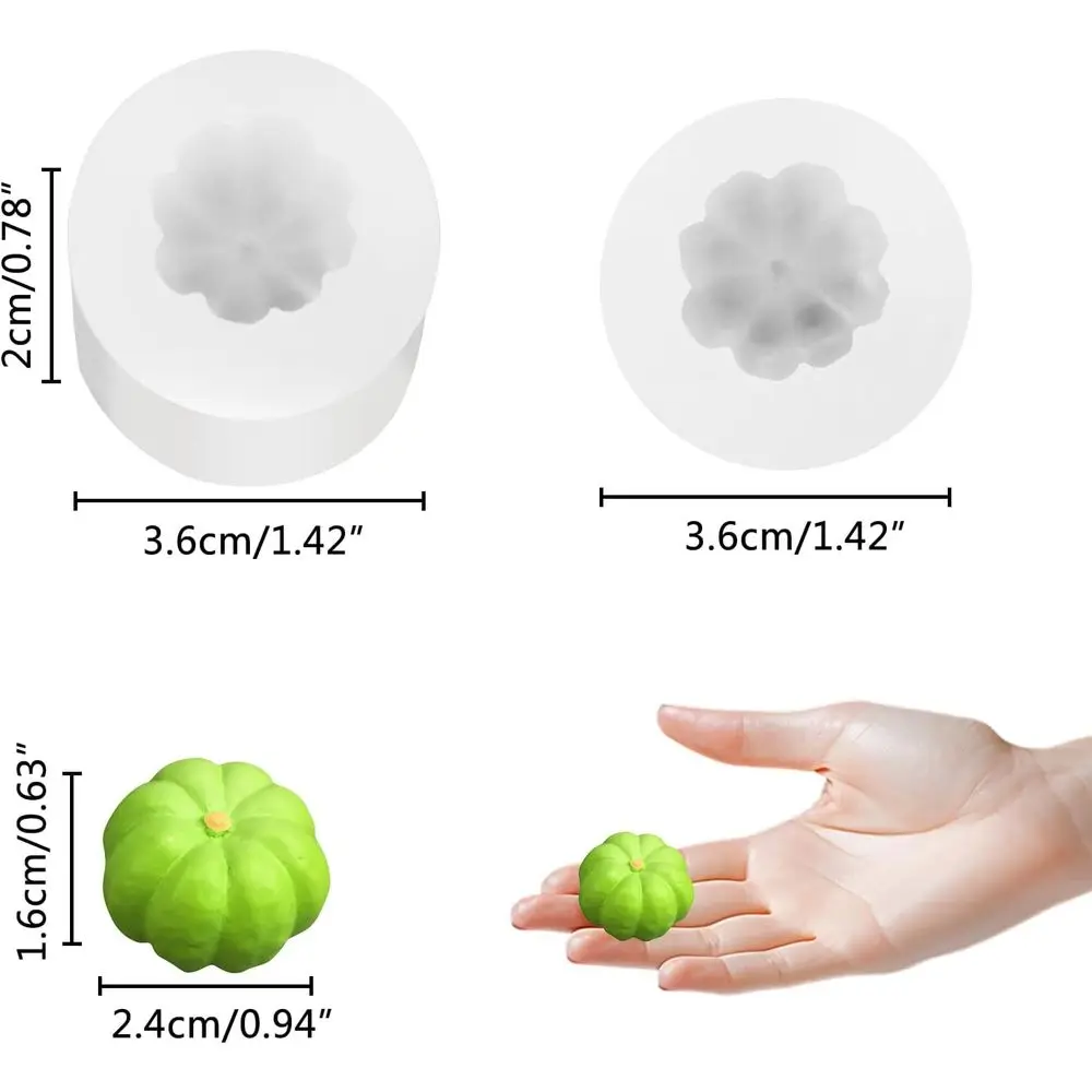 Mini Pumpkin Resin Silicone Molds 3D Simulation Miniature Pumpkin Epoxy Casting Molds DIY Micro Resin Dollhouse airy Garden Kitc