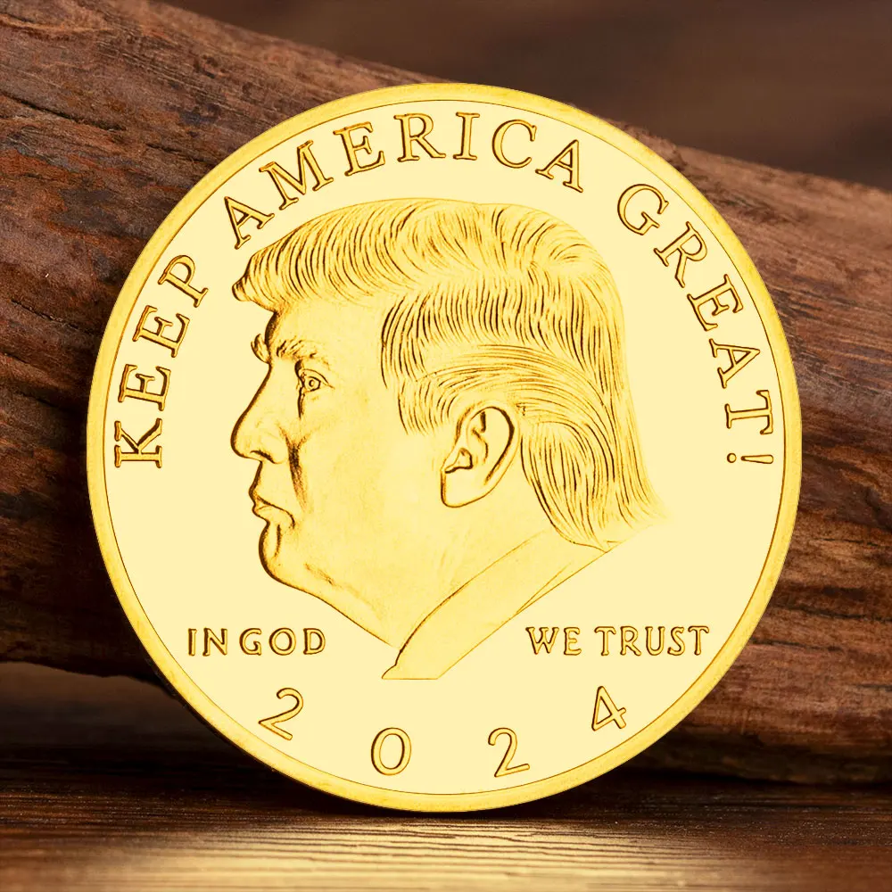 Keep America Great 47th President of The United States Souvenir Coin 2024 Trump Commemorative Coins Gift Golden Plated Craft