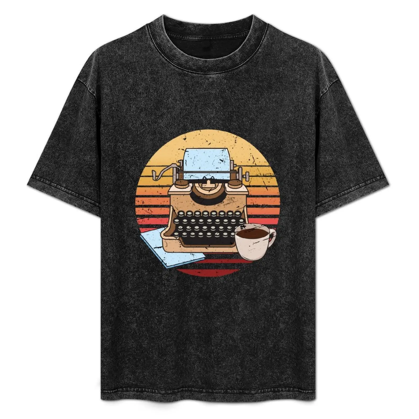 

Classic Typewriter Sunset Coffee Notes Author Writer T-Shirt anime funny gifts custom t-shirts Blouse funny t shirts men