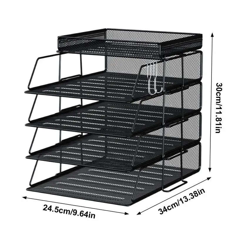 Imagem -06 - Office Desk Paper Organizer Bandeja de Documentos Multi-layered Desktop File Holder Espaço-saving Removível Metal Mesh Bandejas