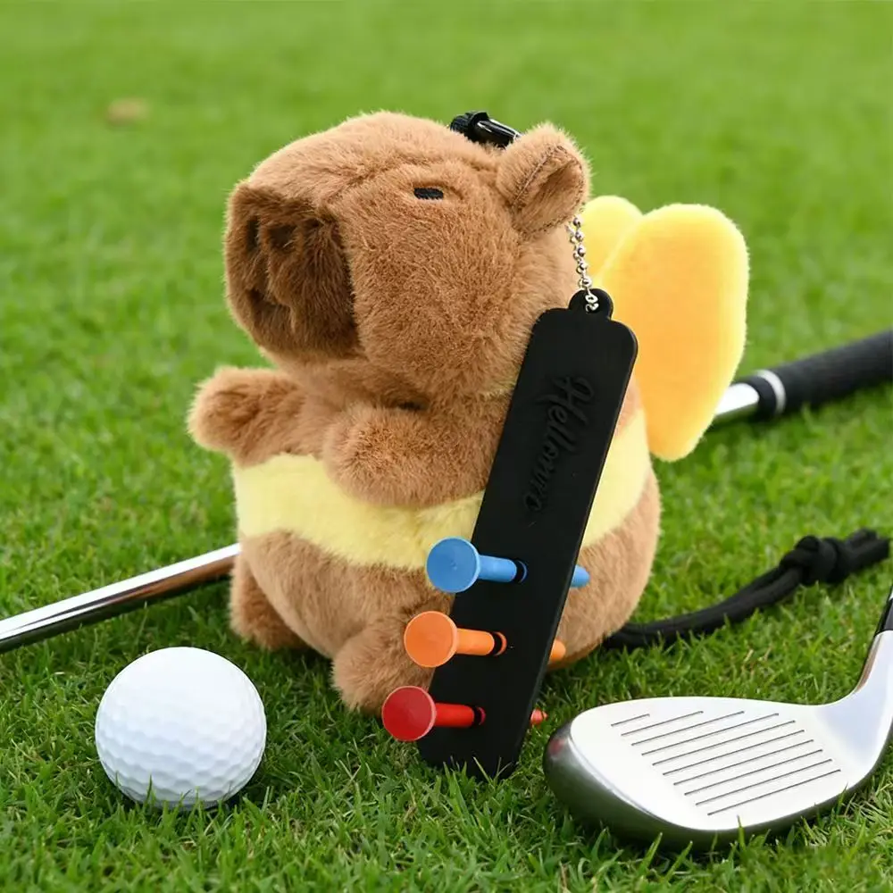 

Cute Capybara Golf Ball Holder，2 ball positions, with 3 ball seats and a carabiner storage bag.