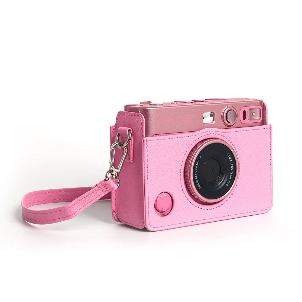 New Cherry Blossom Pink Crossbody Camera Bag Tight-fitting Storage Protective Case Compatible with FujifilmMini EVO Retro Camera