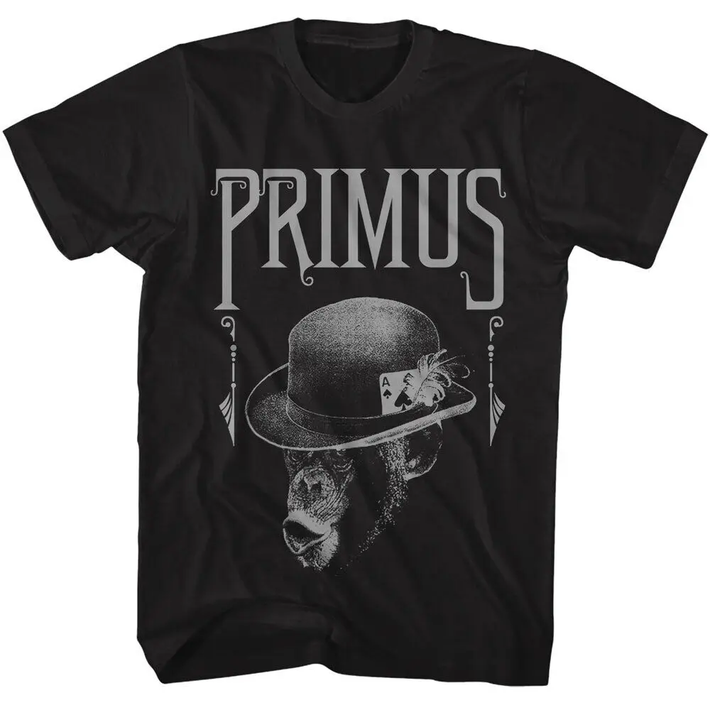 Primus Funk Metal Band Monkey Bowler Hat Ace Of Spades Men's T Shirt Music Merch