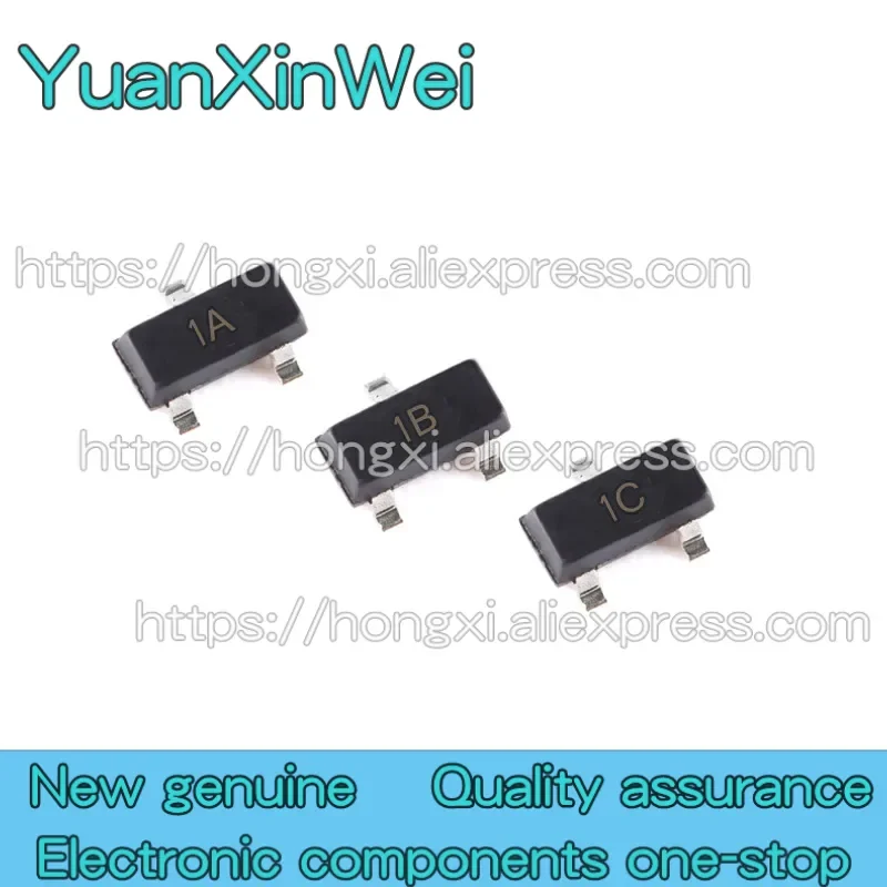 100PCS  BC846A BC846B BC846C Silkscreen 1A 1B 1C patch SOT23 transistor triode