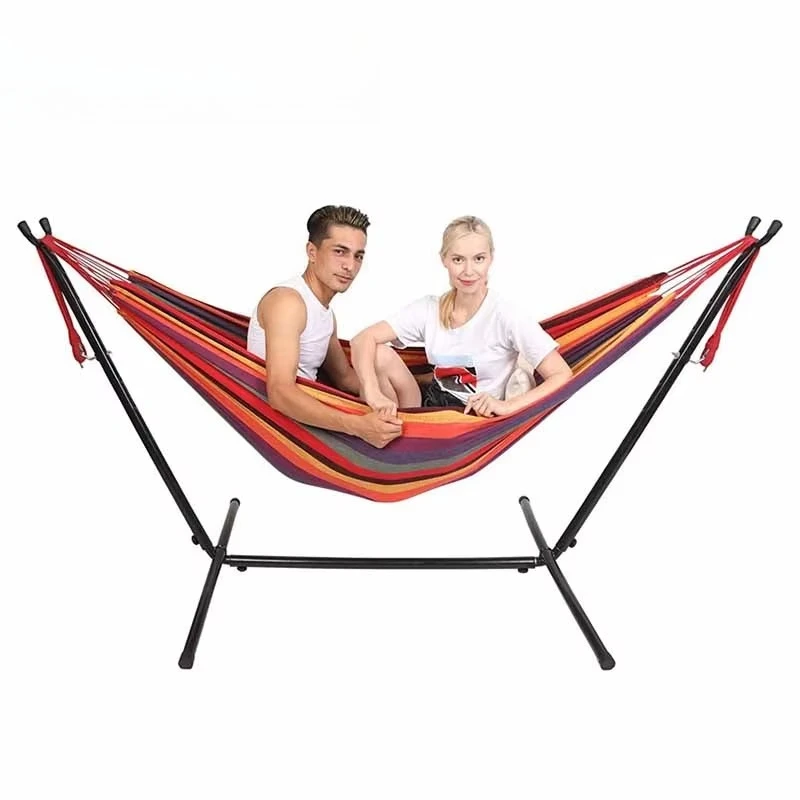 

Double hanging canvas hammock 250 * 150cm portable nylon outdoor folding double camping hammock