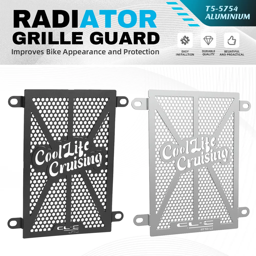 For CFM OTO CLC 250 CLC250 Motorcycle CNC Radiator Grille Guard Cover Oil Cooler Protector For CFMOTO CL-C 250 2024-2025-2026