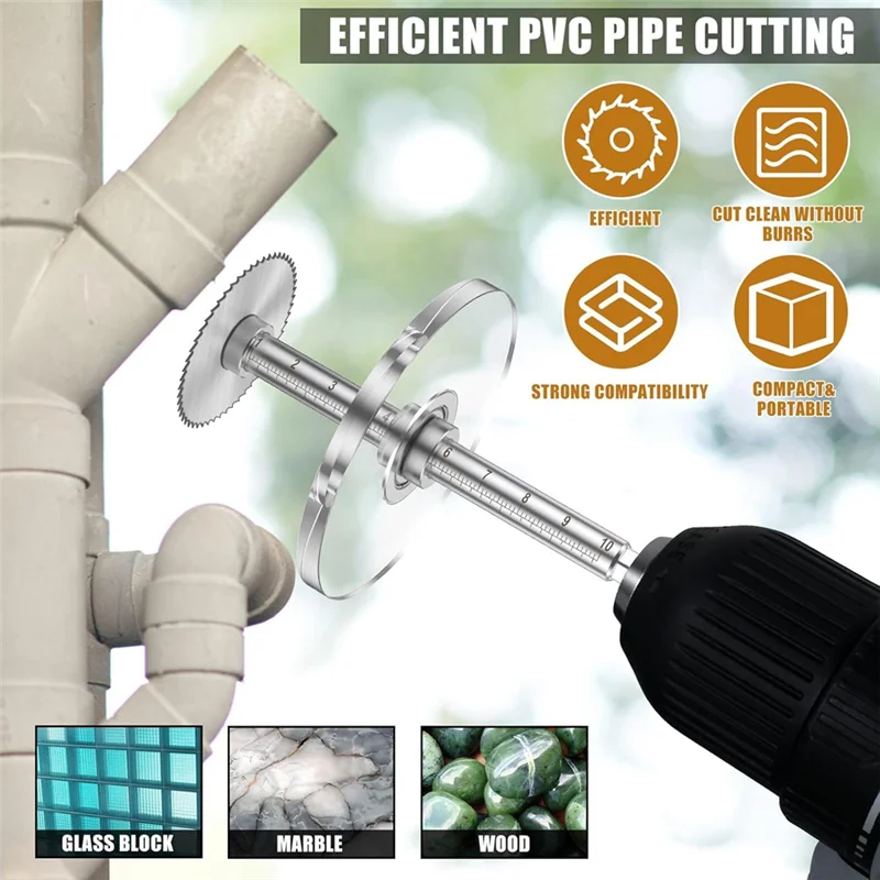 

PVC Inside Cutter Tools Kit, Inside Pipe Cutter For PVC Pipe With Adjustable Depth Gauge Guide,For PVC/Wood/Soft Metal-A79G
