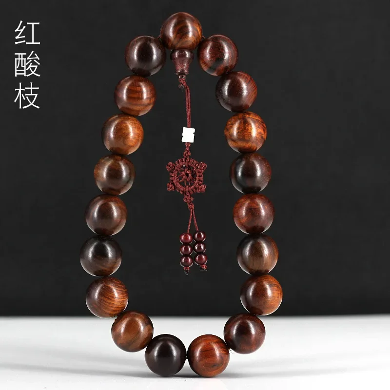 Laos red acid branch Buddhist beads car hanging hand-held rosary wood hanging ornaments play mahogany car accessories