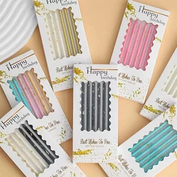 6 PCS Happy Birthday Cake Long Candle Birthday  Decoration Children Creative Party Threaded Candle Romantic Pencil Candle