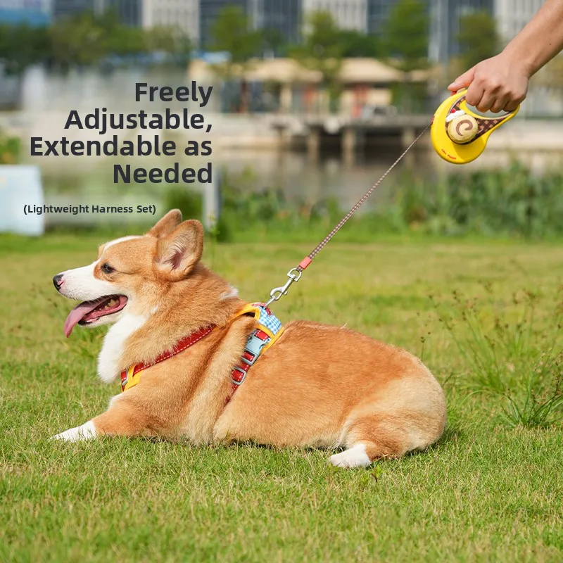 

Поводок-рулетка Tuff Hound Auatic с нагрудным ремнем для средних пород собак: корги, иба, ину, бишон. Поводок для прогулок с щенками. Зоотовары.