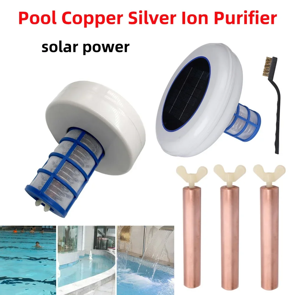 Solar Powered Pool Ionizer Purifier Silver Ion Swimming Pool Cleaner Lower Chlorine Outdoor Swim Pool Cleaning Equipment