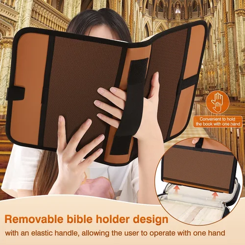 Imagen 2 del producto Estuche de la Biblia con soporte, funda de la Biblia para mujer, bolso grande de la Biblia con correa para el hombro, bolso de cuero para estudio de la Biblia, regalos cristianos