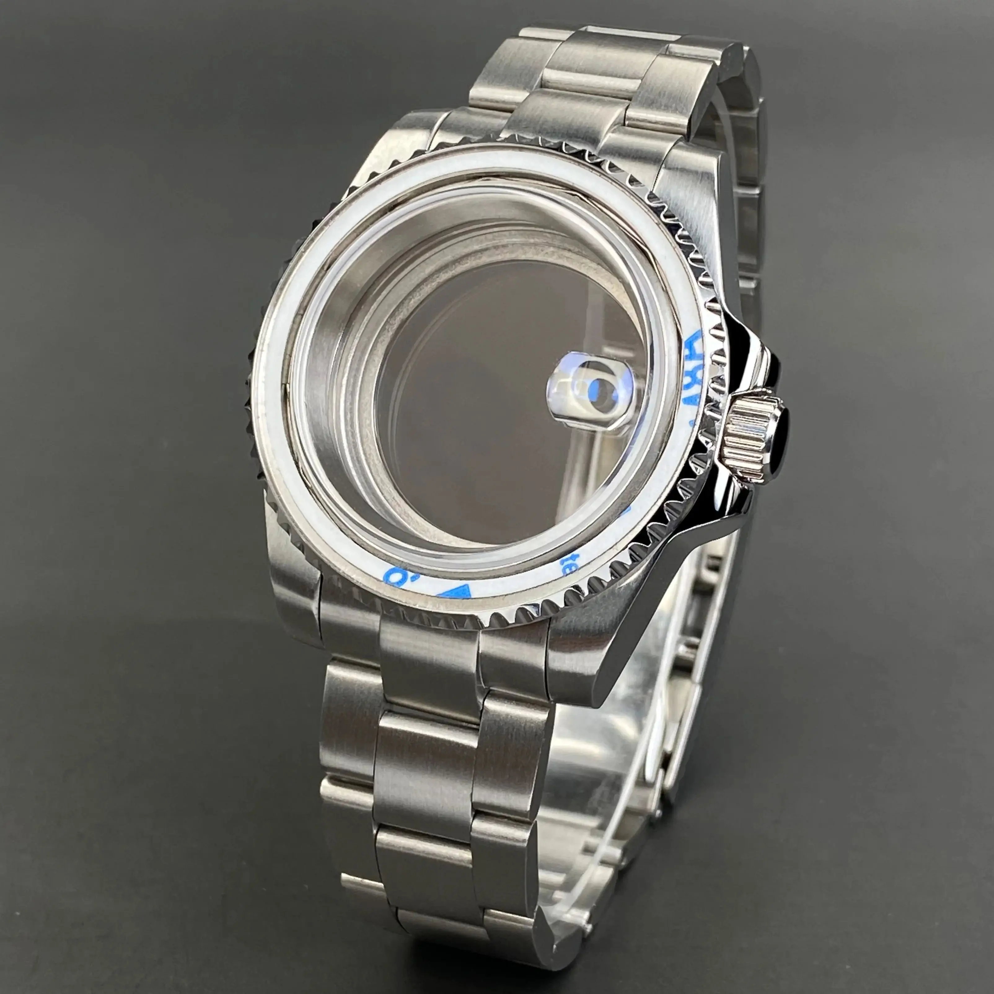 NH35 時計ケース 40 ミリメートルサファイアクリスタルステンレス鋼 120 クリックケース NH35 NH36 NH38 ムーブメントアクセサリー 28.5 ミリメートル nh35 ダイヤル