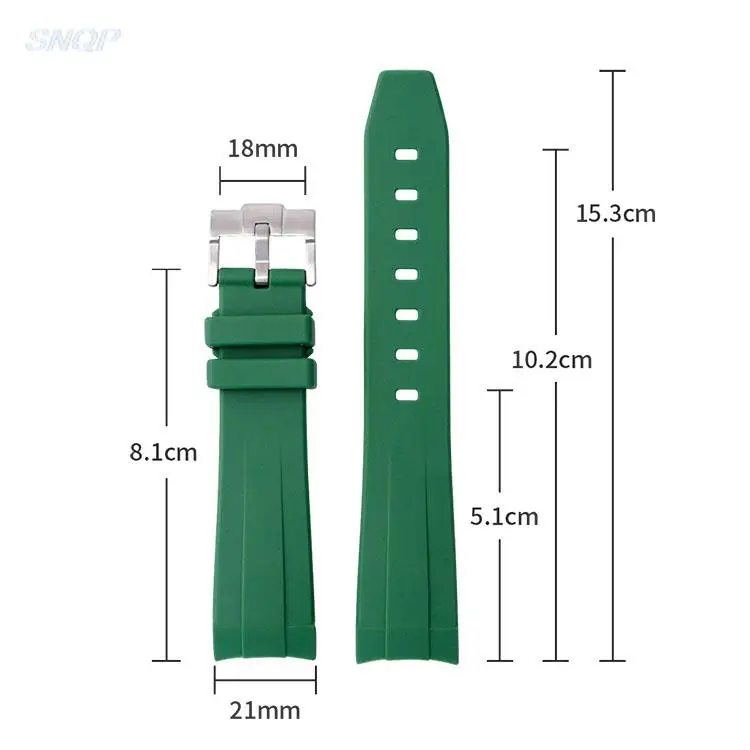 20mm 21mm 22mm 실리콘 밴드 커브 엔드 다이빙 방수 고무 팔찌 액세서리, 오메가 롤렉스 세이코 데이토나 시계 스트랩