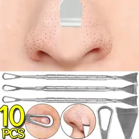 Stainless Steel Blackhead Acne Push Double-Headed Acne Needle Face Scraping Cleaning Flat Pusher Dead Skin Removal Nasal Pusher