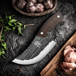 Kitchen Meat Cleaver Chef Knife Fish Cutting Butcher Boning Knife Slicing Vegetable Paring Tools with Wood Handle