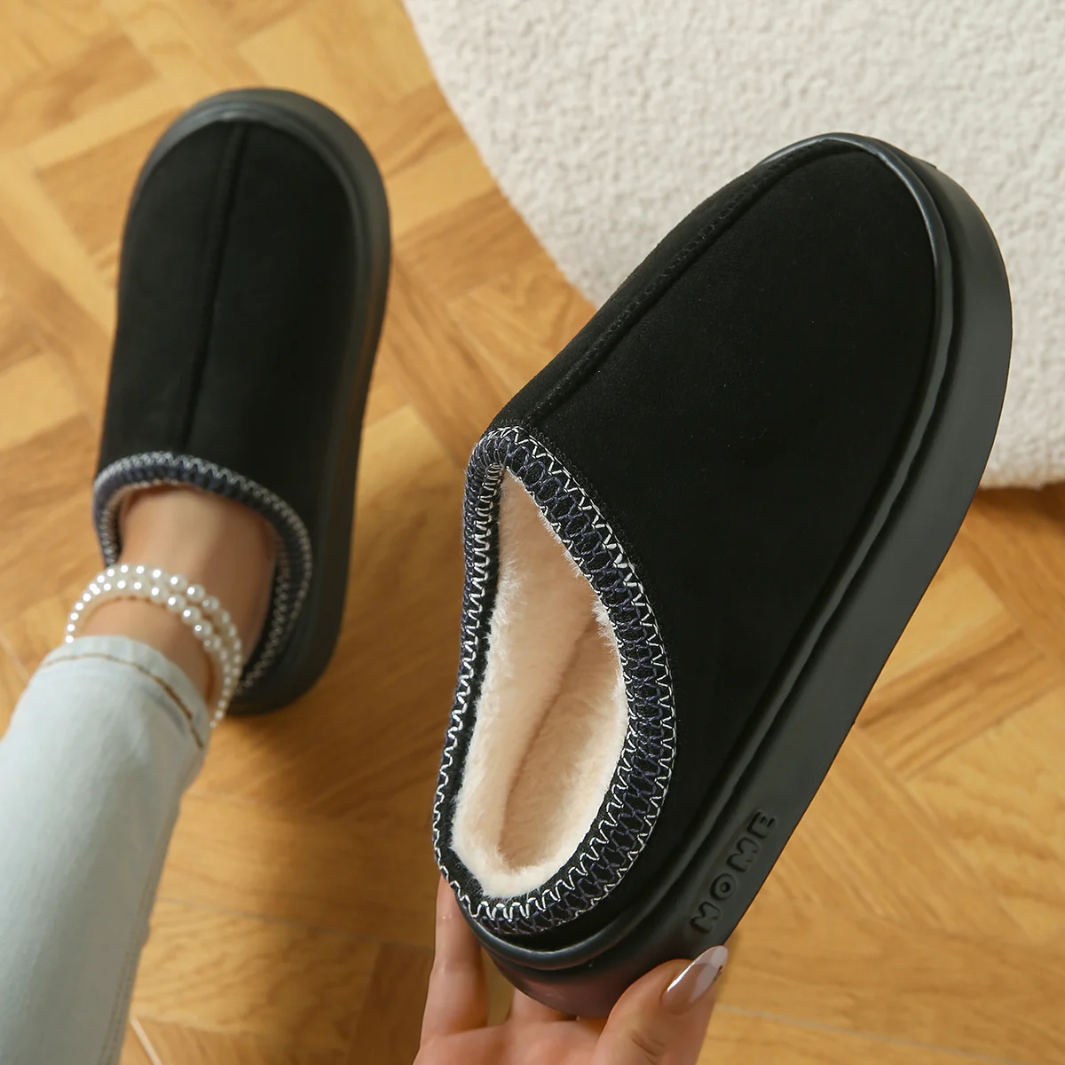 [Plateau-Stiefeletten für Damen] 2026 Damen Winter Bequeme Freizeit-Plateau-Stiefeletten - Modische Einfarbige Hausstiefel