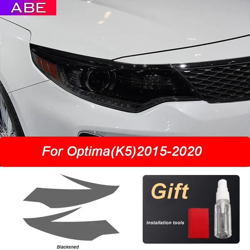 

2 Pcs Performance Car Headlight Protective Film Front Light Smoked Black TPU Sticker For KIA Optima K5 2016-2019 Accessories