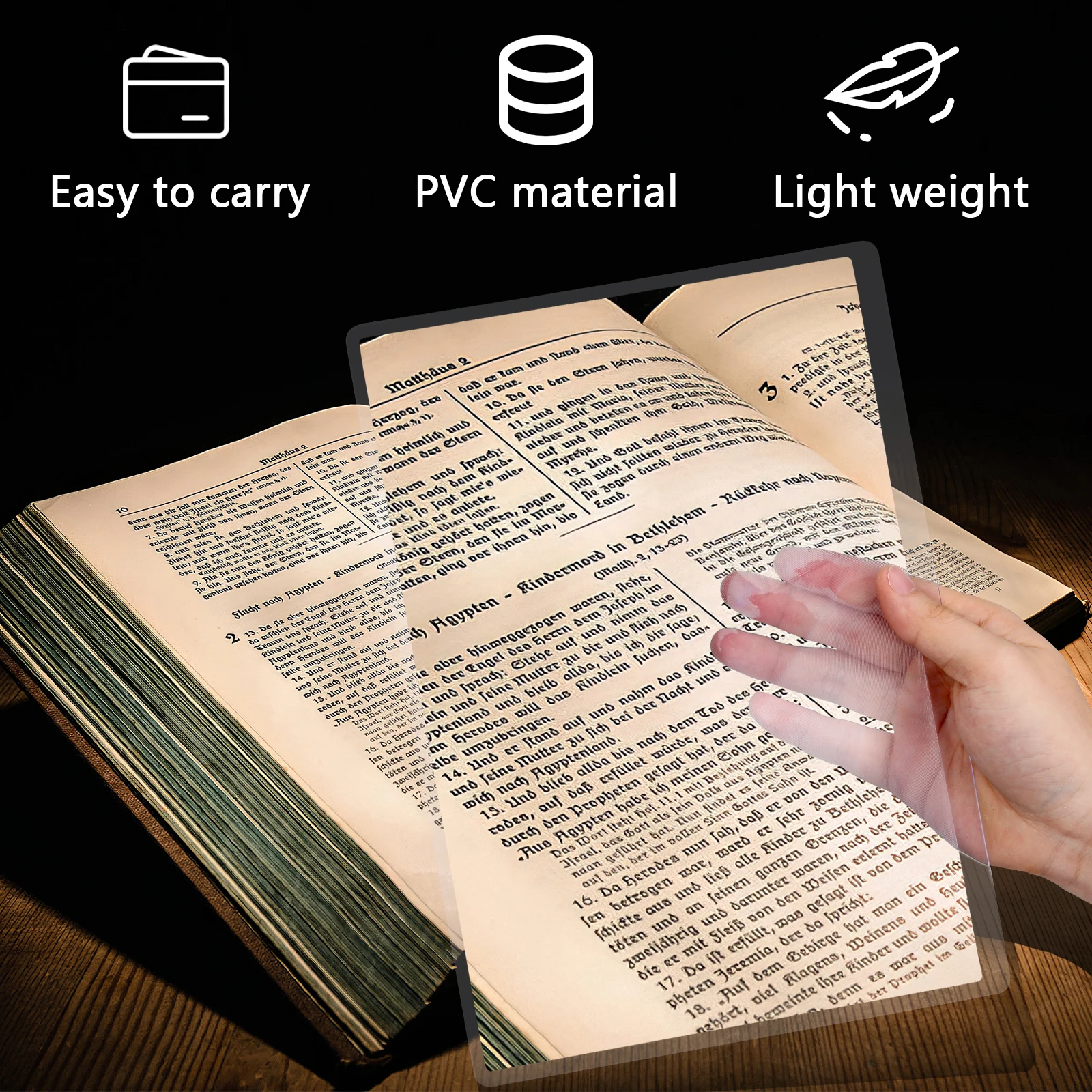 3X Full Page Magnifier Sheet Large 300x210mm Reading Aid for Seniors Book Lovers Writing Drawing Portable Outdoor