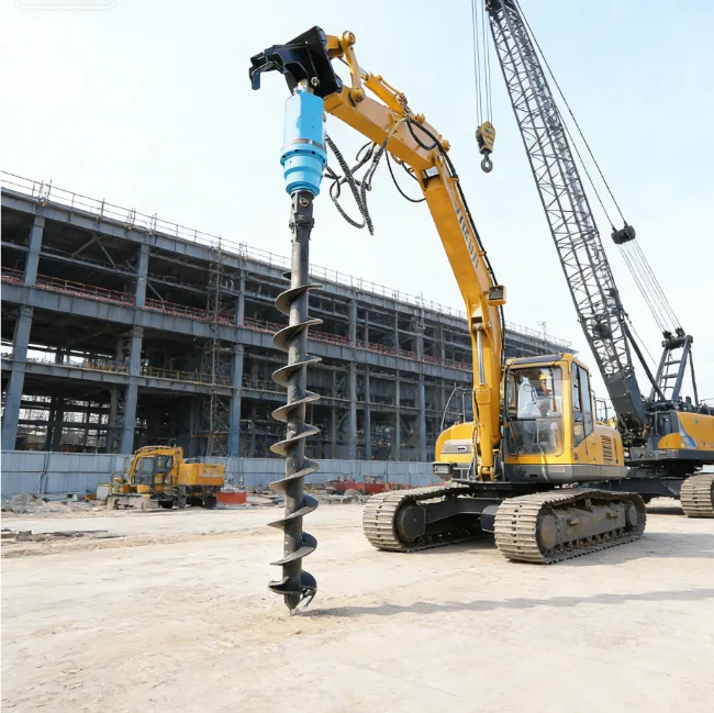 2026 New Model Excavator Spiral Drill Tool Premium Alloy Steel Heavy Duty Drilling Excavators Construction Works Fits 3