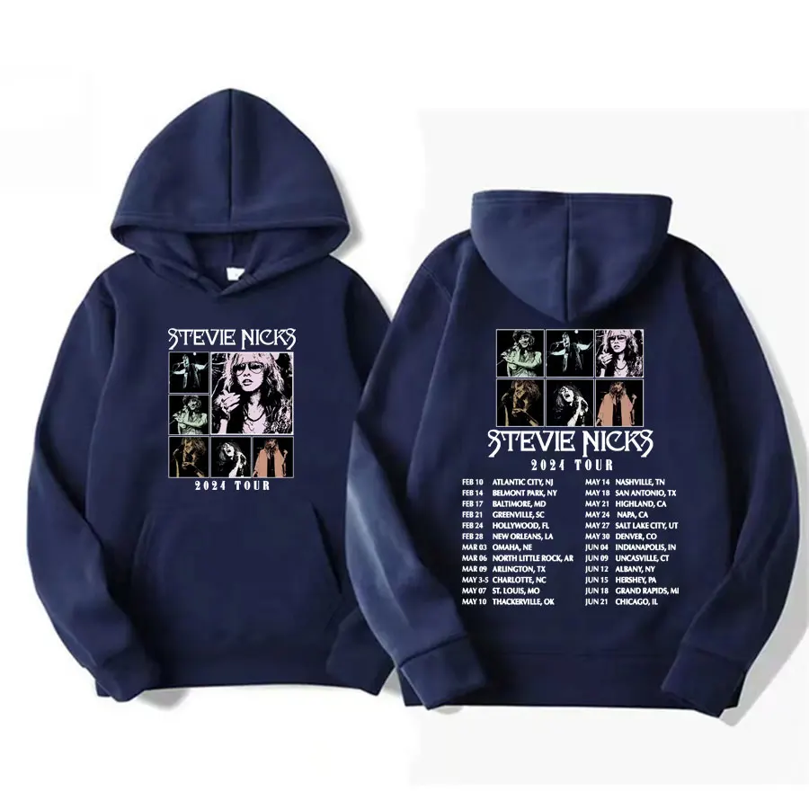 90s Retro Stevie Nicks Live in Concert 2024 Tour Hoodies Men Women Fashion Gothic Hip Hop Sweatshirt Harajuku Long Sleeve Hooded