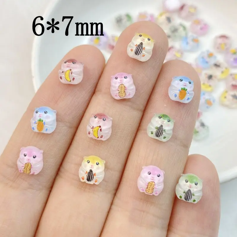 50Pcs Mixed Nail Art Resin Cartoon Little Squirrel Designer Charms Rhinestones DIY Craft For Nail 3D Decorations Jewelry