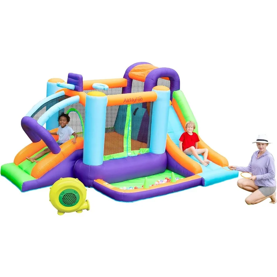 

AirMyFun Inflatable Bounce House with Blower for Outdoor Toddler Bouncy House Bounce Castle with Slide for Family Backyard Fun