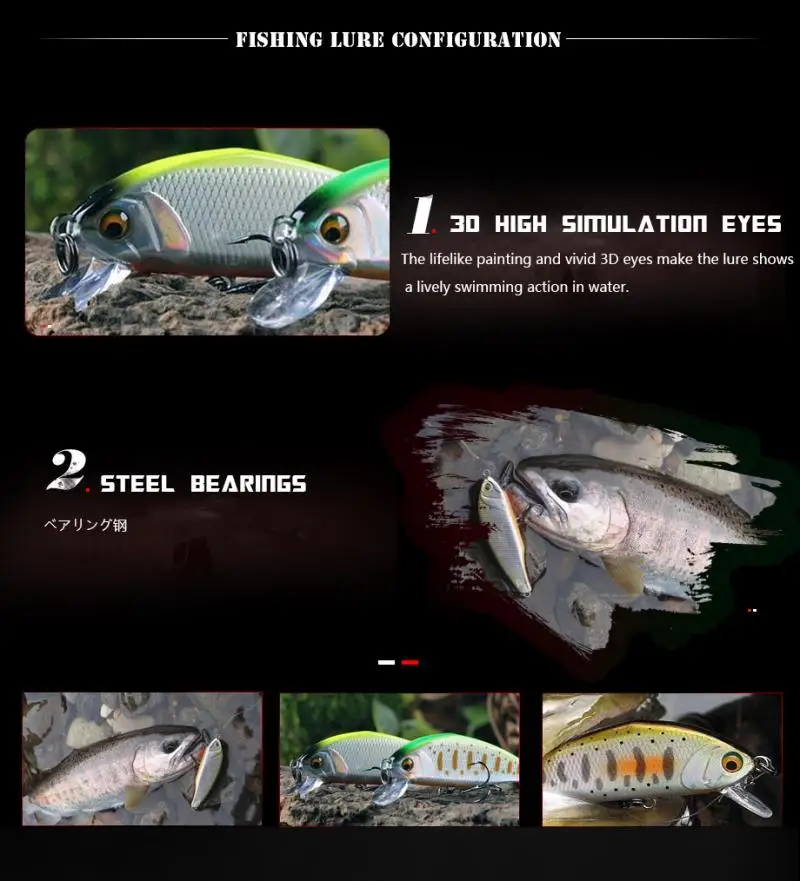 Nowy 44mm 3.5g smith tonący Minnow woblery przynęty wędkarskie pstrąg sztuczny plastik twarda przynęta Jerkbaits Peche Bass Carp Fishing — zdjęcie 5