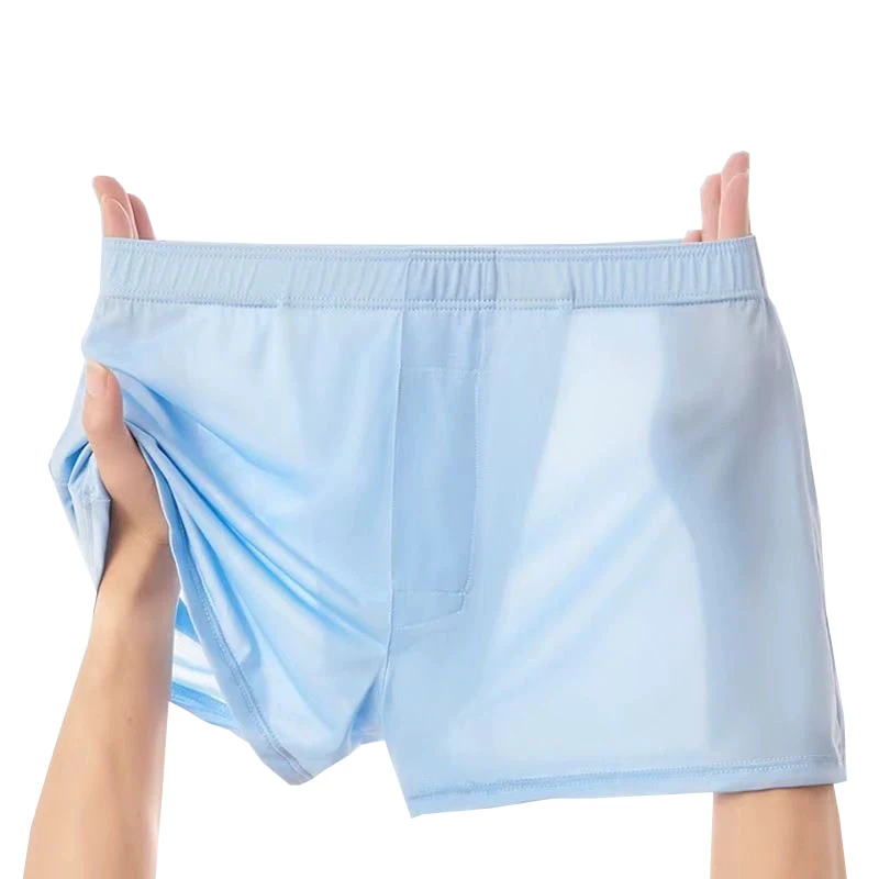 جديد الرجال الحرير الجليد سلس الملابس الداخلية مريحة منعش تنفس الجلد ودية المنزل Wearquick تجفيف الرجال الملابس الداخلية #2