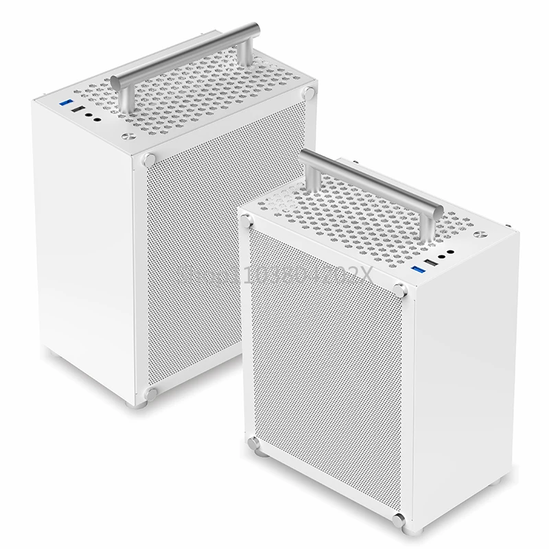 

METALFISH T40 Mini ITX Case 7L Gaming Computer White Chassis Compact Transpare PC Support SFX PSU/70mm Cooler With Handle