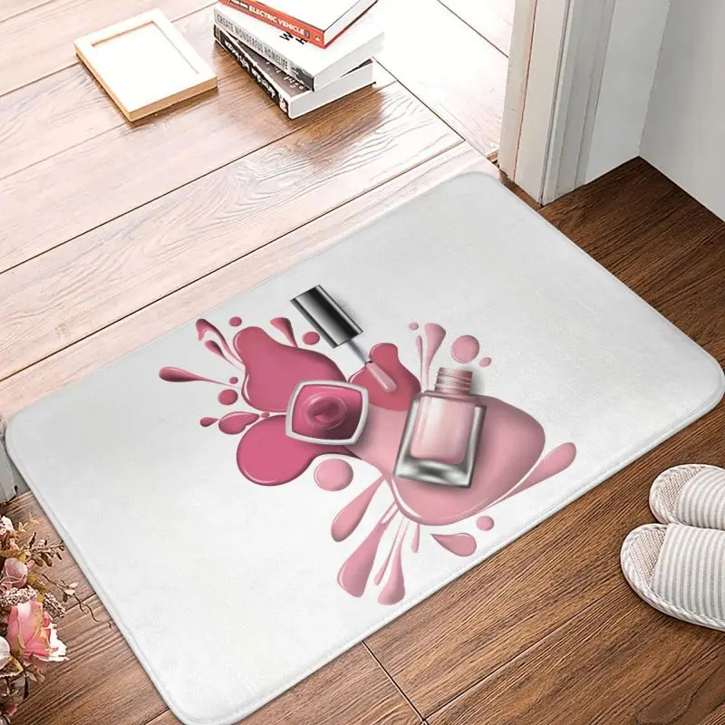 Fashion Nail Polish Cosmetics Front Door Mat Anti-Slip Outdoor Absorbent Manicurist Doormat Kitchen Balcony Entrance Rug Carpet