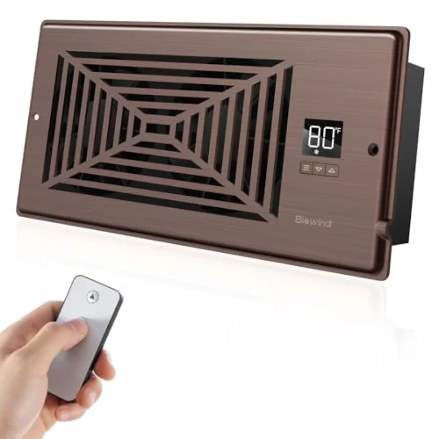 

Quiet Register Booster Fan Fits Register Holes 10-Speed Smart Heating Cooling AC Vent Fan with Remote Control and Thermostat Co