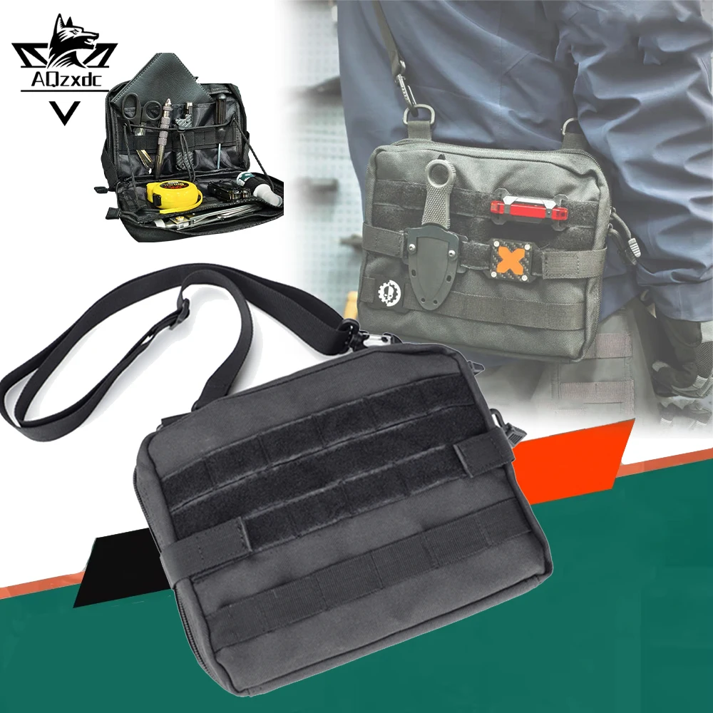 

Tactical Messenger Bag Pouch Lightweight Portable Molle One-Shoulder EDC Tool Storage Packet for Hunting Shooting Camping Hiking