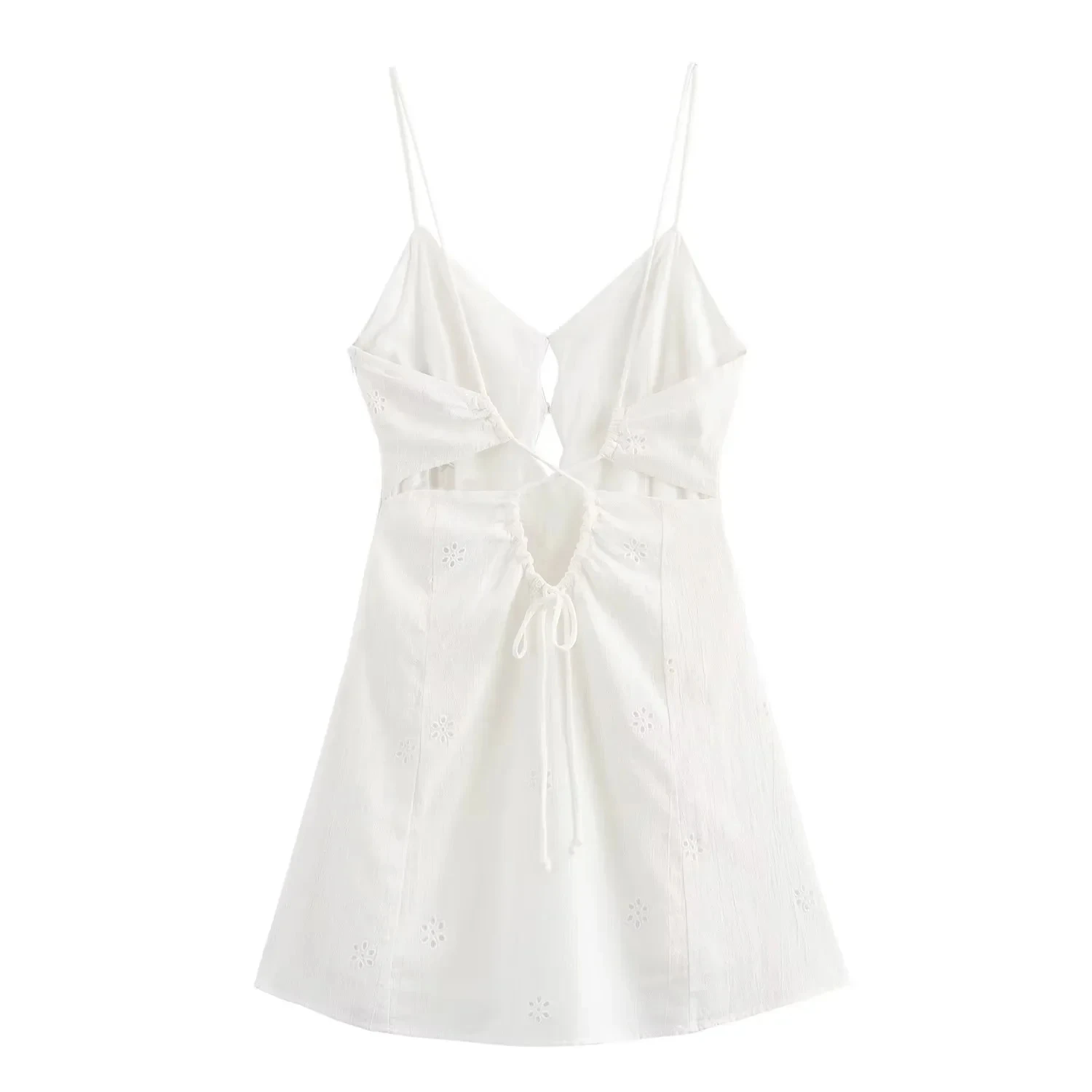 Vestido Corto Blanco sin Tirantes con Escote en V y Espalda Descubierta JNLEAOG, Moda Femenina, Nuevo Estilo Otoñal, Vestido ...