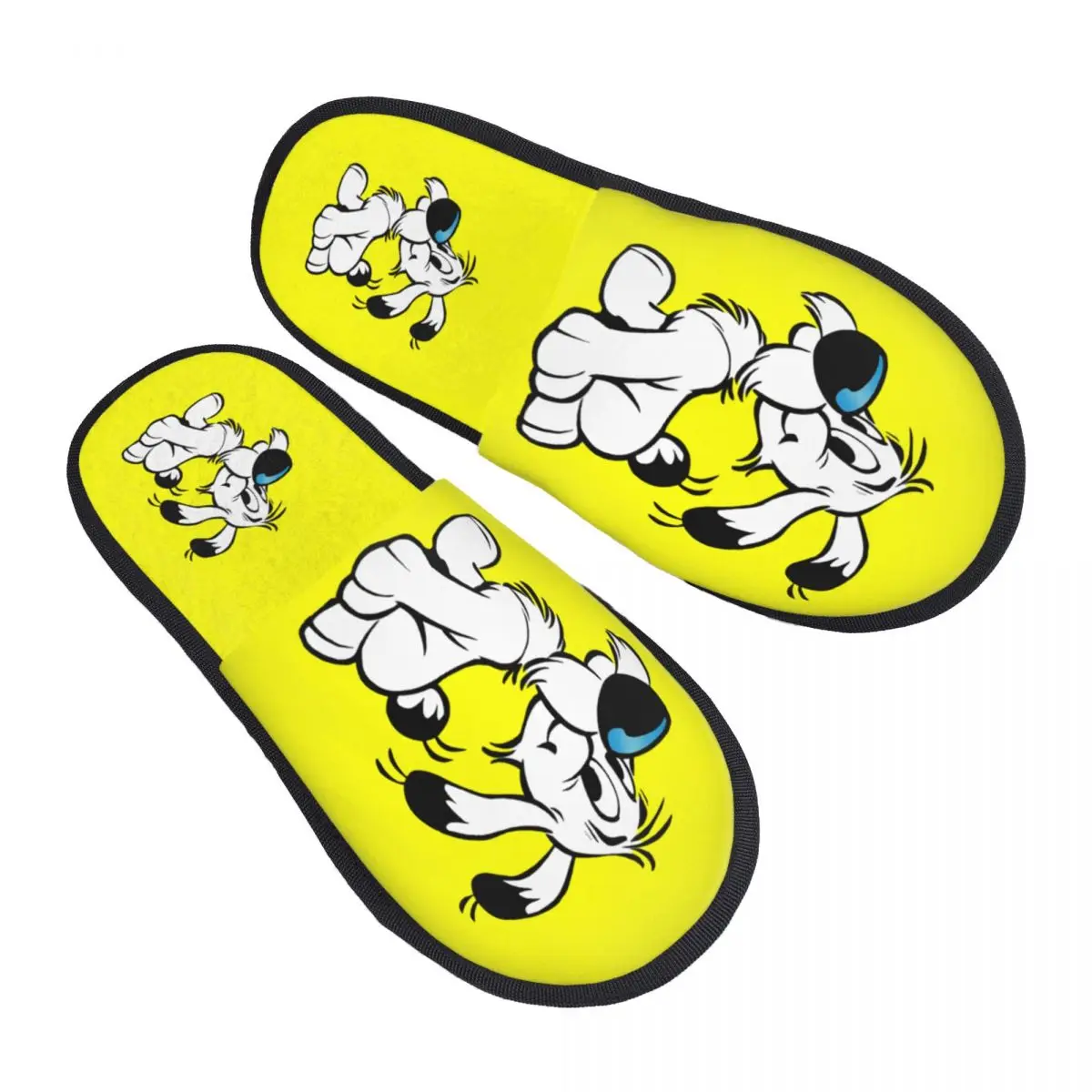 Custom Asterix And Obelix Dogmatix House Slippers Women Soft Memory Foam Funny Cartoon Dog Idefix Slip On Spa Slipper Shoes