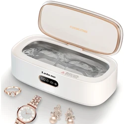 300ML Portable Jewelry Ultrasonic Cleaner Touch Operation 360° Deep Cleaning 43000Hz High Frequency Glasses Watch Cleaning Box