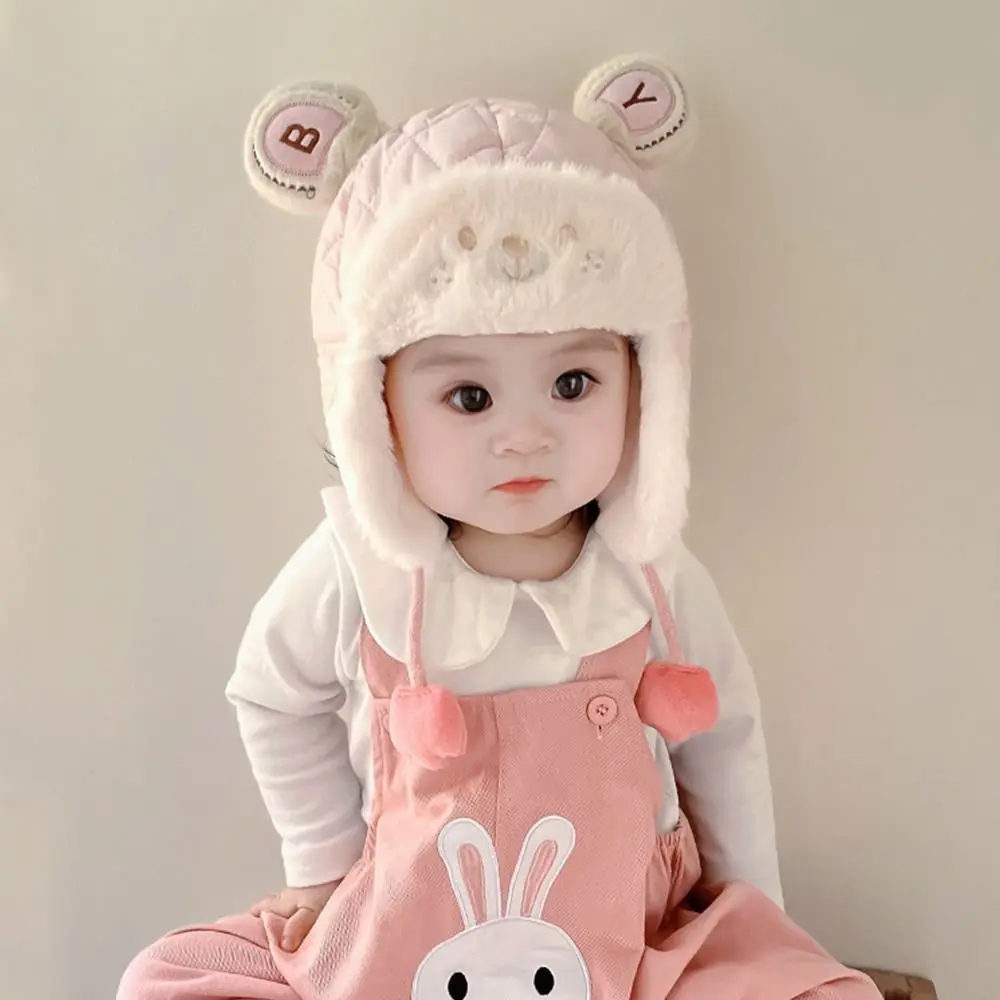 

Cute Windproof Kids Winter Beanie Hat Cold Proof Fleece Wool Skiing Cap Soft Plush Ear Protection Hat Outdoors