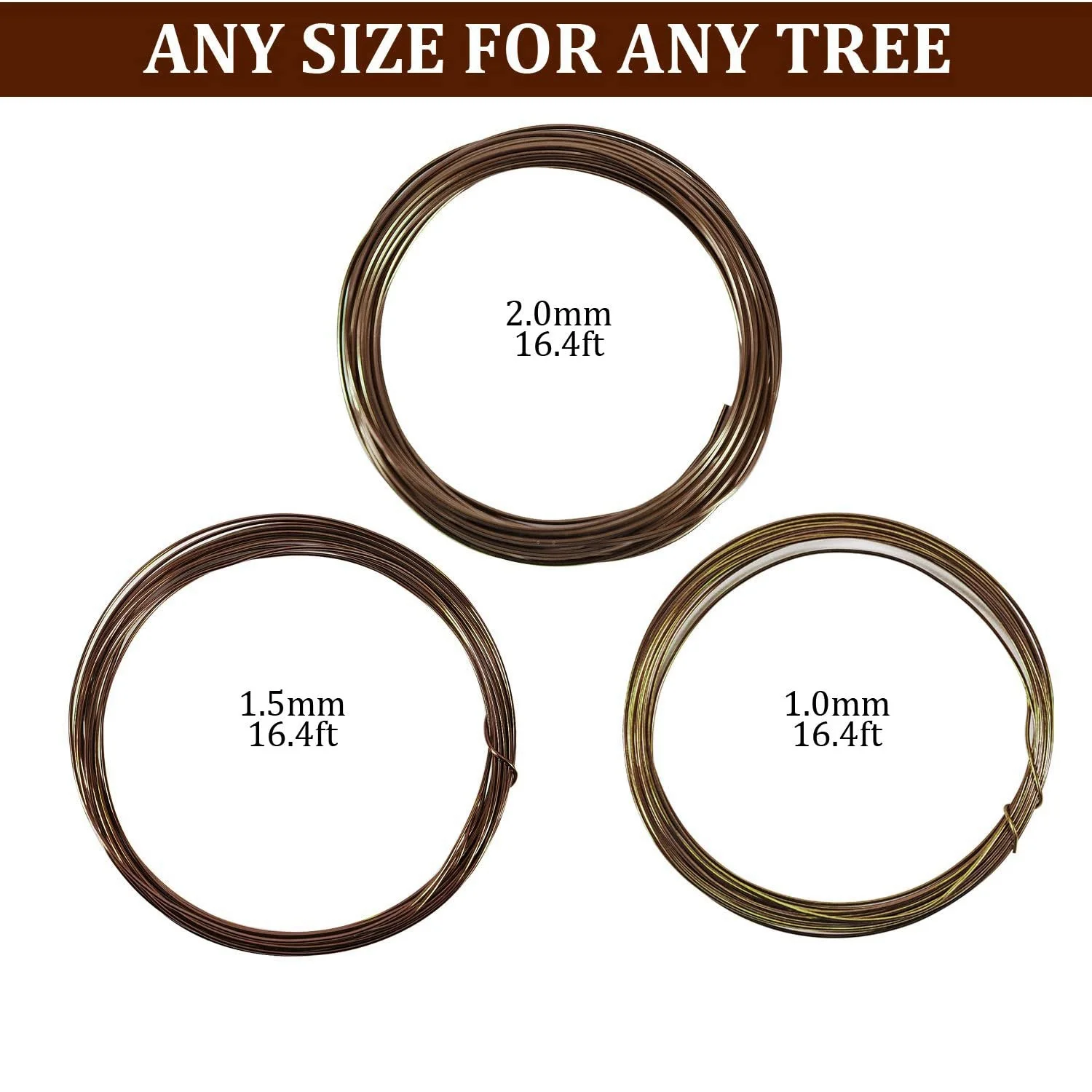 AB33-Bonsai Wire Kit- 9 Roll Anodized Aluminum Tree Training Wires In 3 Size For Shaping Styling Indoor Bonsai Trees