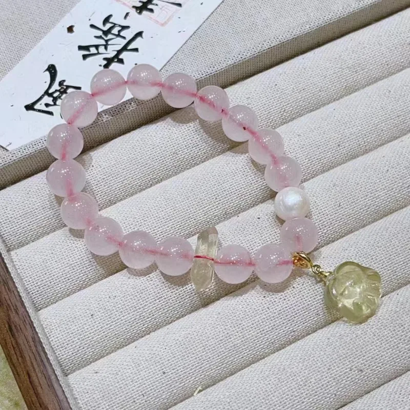 

New Natural Powder Crystal with Citrine Cat Paw Accessories Fashion Bracelet Exquisite Women's Model