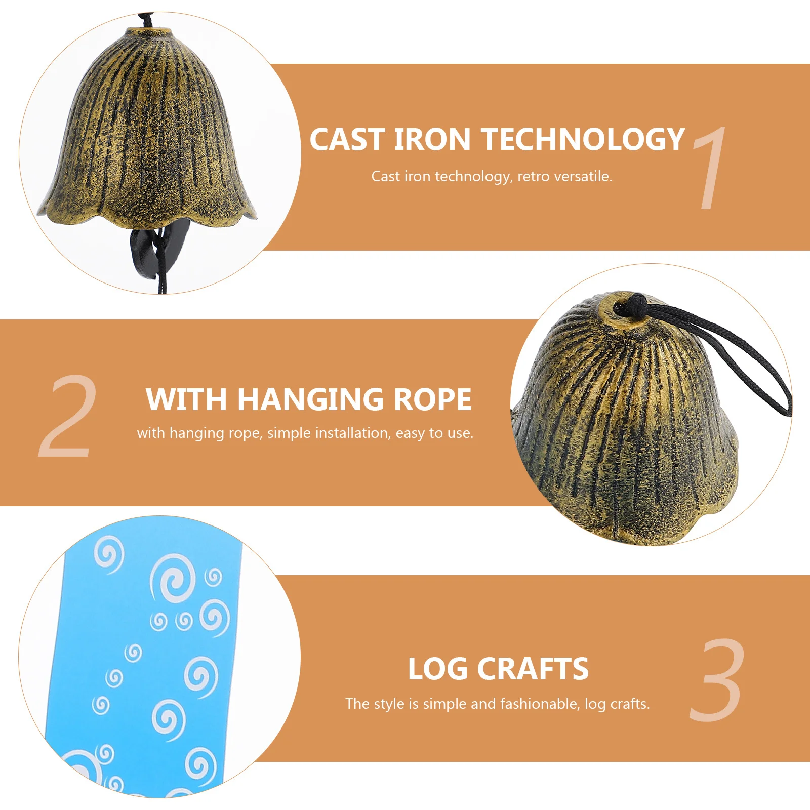 

Vintage Wind Chime Hanging Decor Retro Wind Bell for Garden Balcony Yard Outdoor Home Decoration Japanese Style Metal Craft