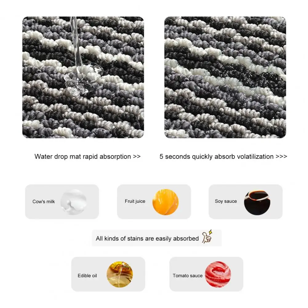 Dirt-removing Doormat Decorative Doormat Soft Non-slip Bathroom Rug Thick Absorbent Washable Carpet for Entry Bedroom Shower