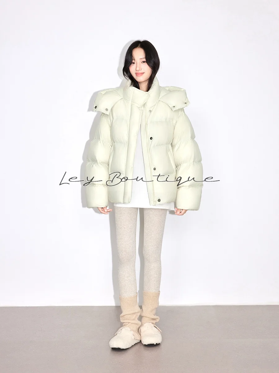 

Женское пуховое пальто средней длины с капюшоном, 90% белый гусиный пух, стеганое, теплое, утолщенное, на молнии, с длинными рукавами